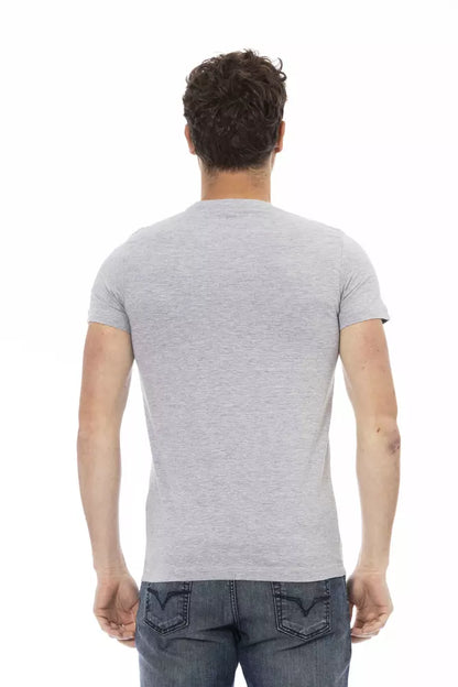 Trussardi Action Gray Cotton Men T-Shirt Trussardi Action