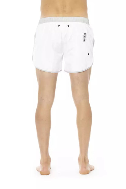 Bikkembergs White Polyester Men Swim Short Bikkembergs