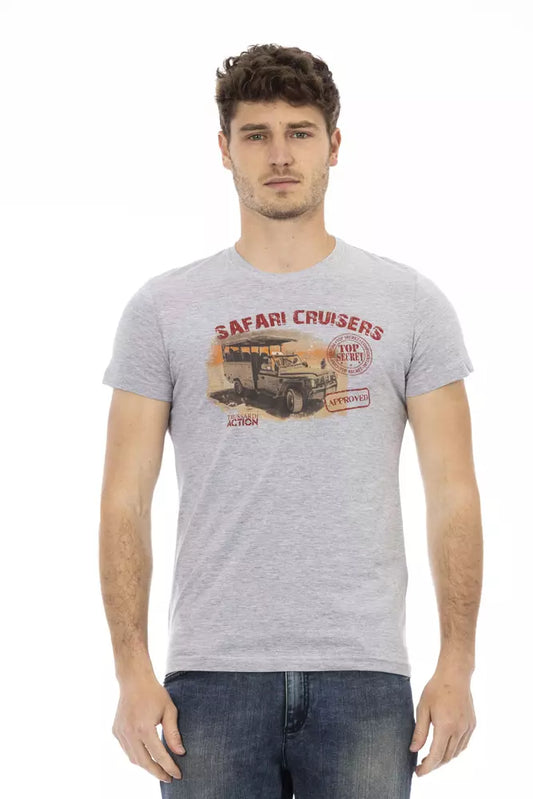 Trussardi Action Gray Cotton Men T-Shirt Trussardi Action