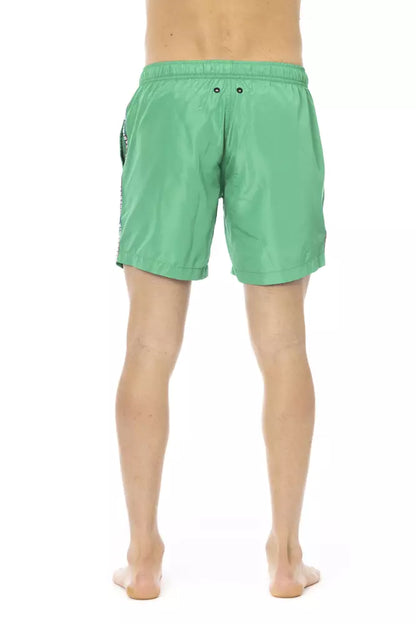 Bikkembergs Green Polyester Men Swim Short Bikkembergs