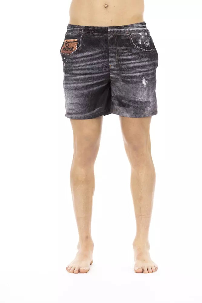 Just Cavalli Black Polyester Men's Swim Short Just Cavalli