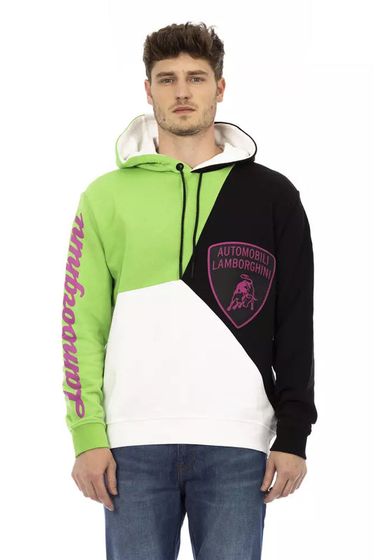 Automobili Lamborghini White Cotton Men Hooded Sweater Automobili Lamborghini