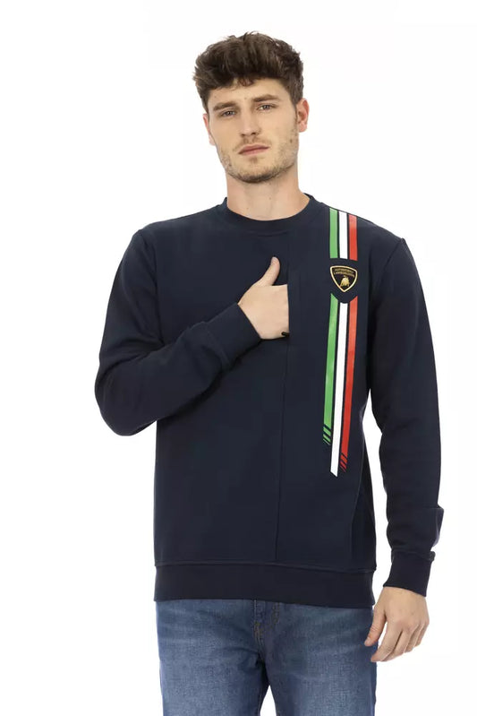 Automobili Lamborghini Blue Cotton Men Sweater Automobili Lamborghini