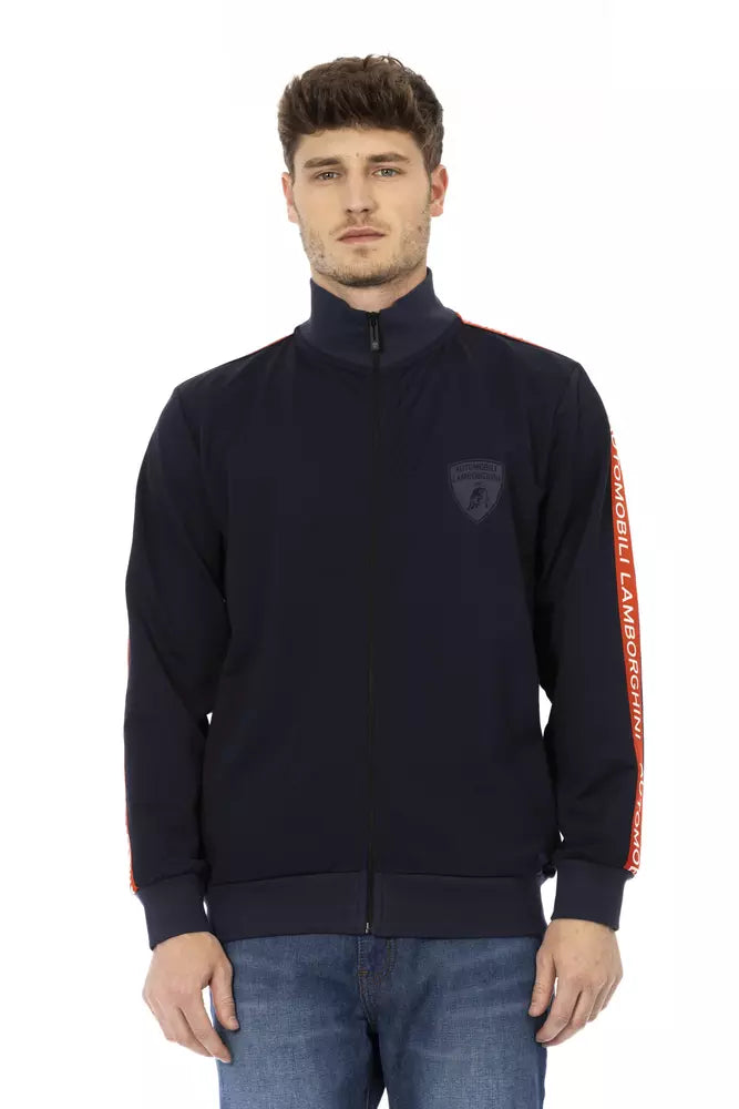 Automobili Lamborghini Blue Polyester Men Sweater Automobili Lamborghini