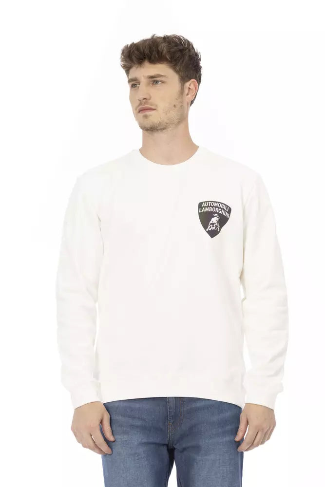 Automobili Lamborghini White Cotton Men Sweater Automobili Lamborghini