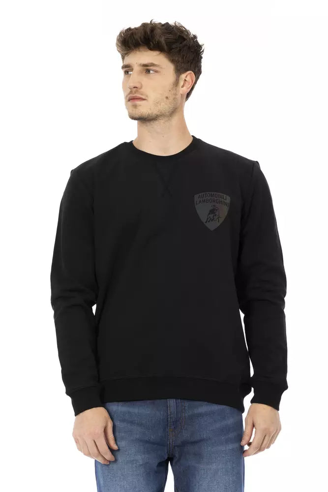 Automobili Lamborghini Black Cotton Men Sweater Automobili Lamborghini