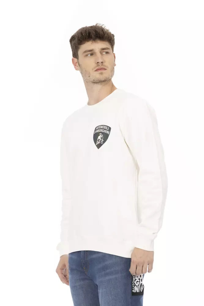 Automobili Lamborghini White Cotton Men Sweater Automobili Lamborghini