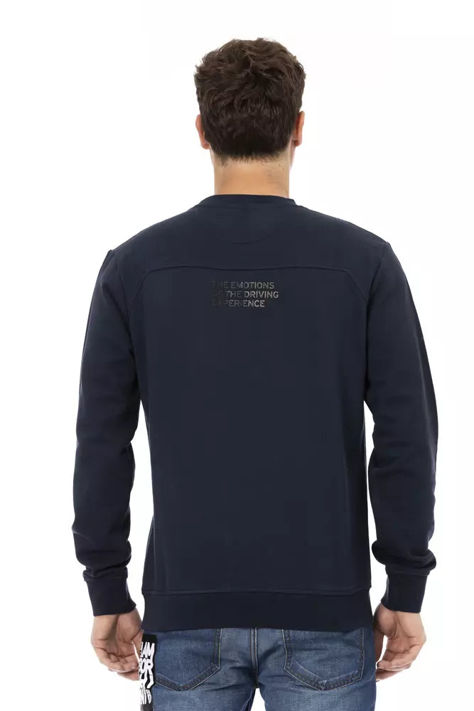 Automobili Lamborghini Blue Cotton Men Sweater Automobili Lamborghini