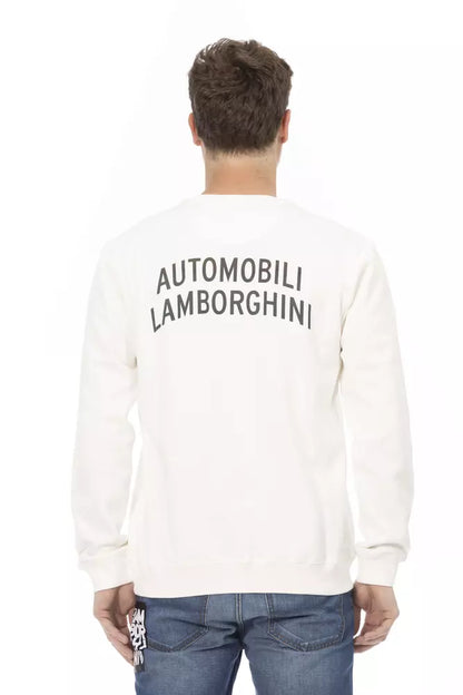 Automobili Lamborghini White Cotton Men Sweater Automobili Lamborghini