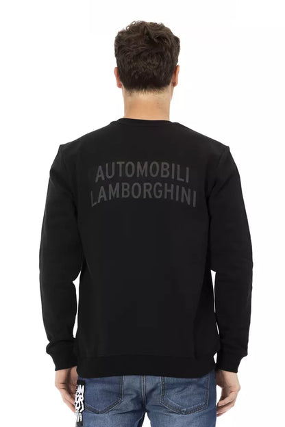 Automobili Lamborghini Black Cotton Men Sweater Automobili Lamborghini