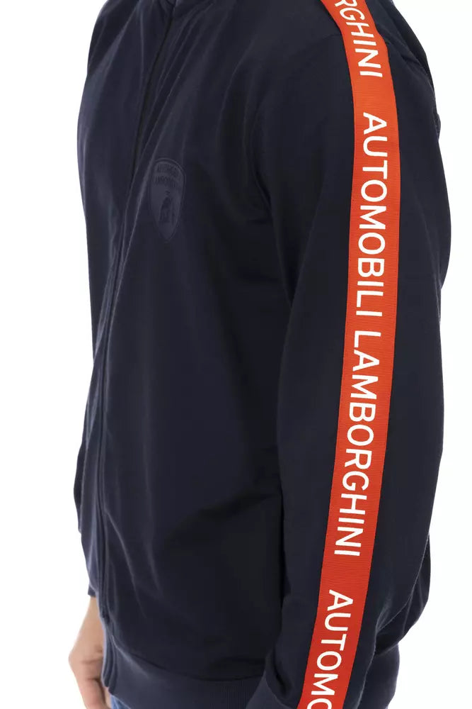 Automobili Lamborghini Blue Polyester Men Sweater Automobili Lamborghini