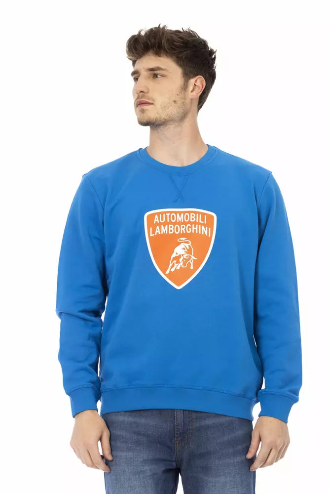 Automobili Lamborghini Blue Cotton Men Sweater Automobili Lamborghini