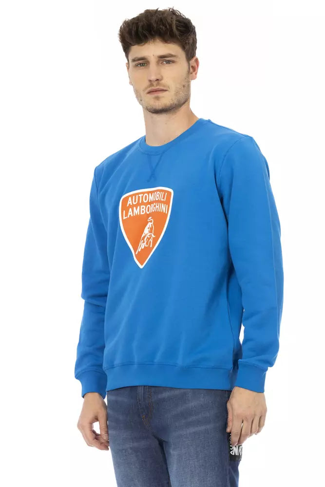 Automobili Lamborghini Blue Cotton Men Sweater Automobili Lamborghini