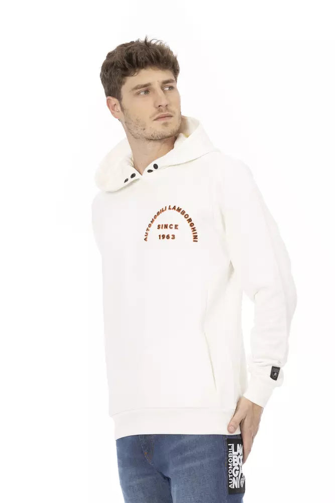 Automobili Lamborghini White Cotton Men Sweater Automobili Lamborghini