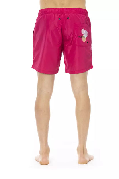 Bikkembergs Fuchsia Polyester Men Swim Short Bikkembergs