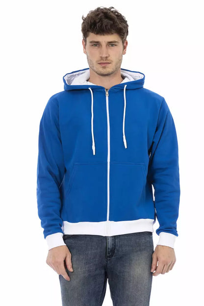 Baldinini Trend Blue Wool Men Sweater Baldinini Trend