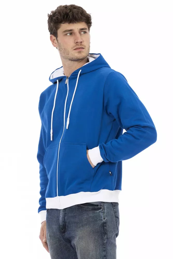 Baldinini Trend Blue Wool Men Sweater Baldinini Trend