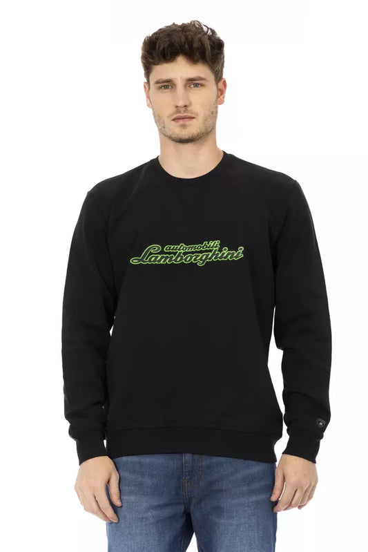 Automobili Lamborghini Black Cotton Men Sweater Automobili Lamborghini