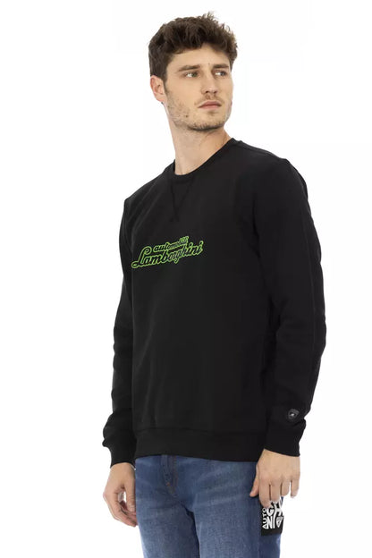 Automobili Lamborghini Black Cotton Men Sweater Automobili Lamborghini