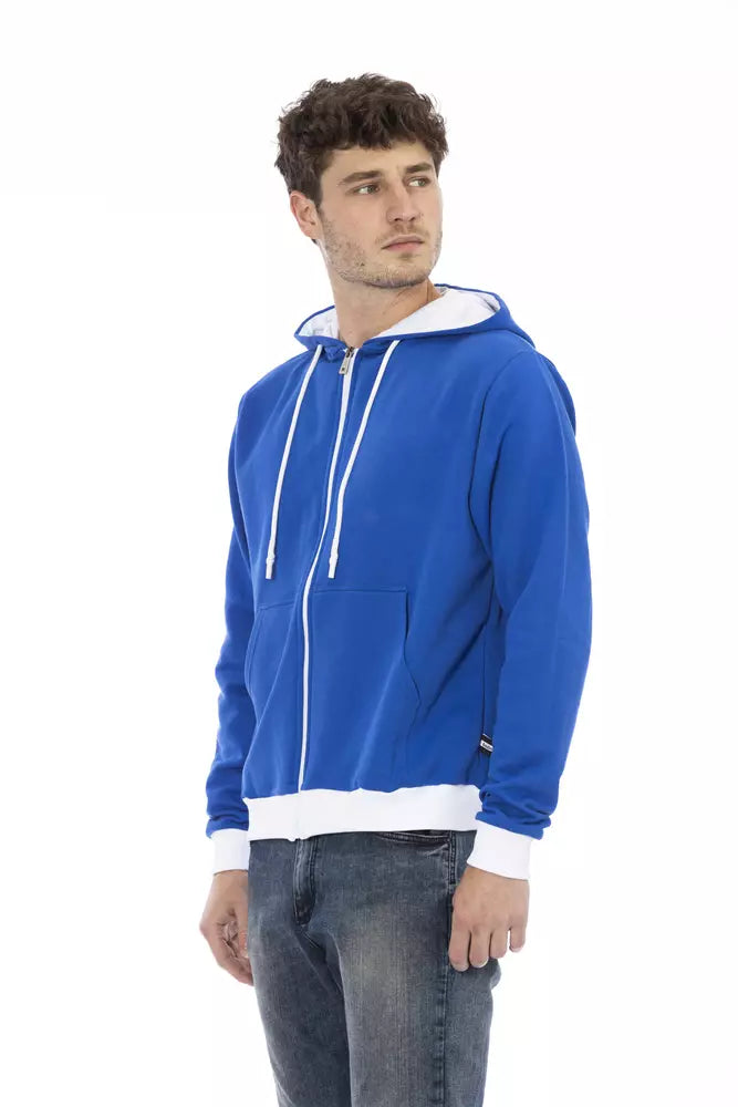 Baldinini Trend Blue Wool Men Sweater Baldinini Trend