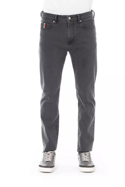 Baldinini Trend Gray Cotton Men Jeans Baldinini Trend