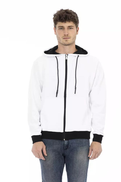 Baldinini Trend White Cotton Men Sweater Baldinini Trend