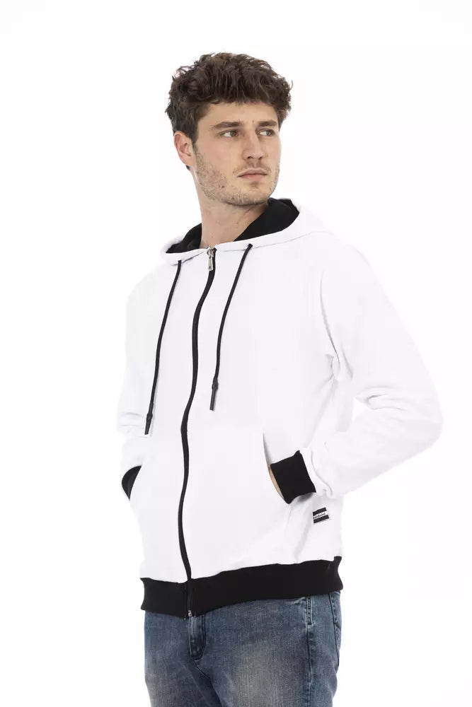 Baldinini Trend White Cotton Men Sweater Baldinini Trend