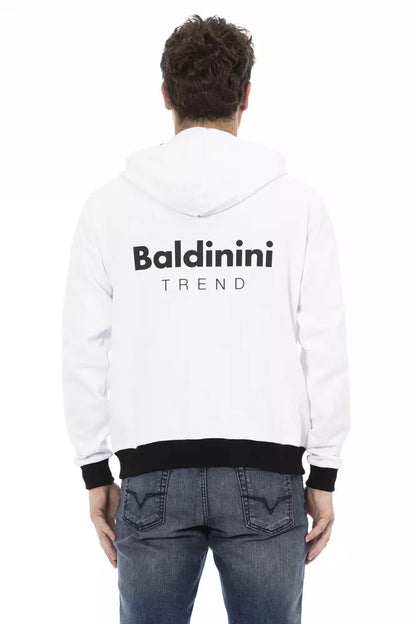 Baldinini Trend White Cotton Men Sweater Baldinini Trend