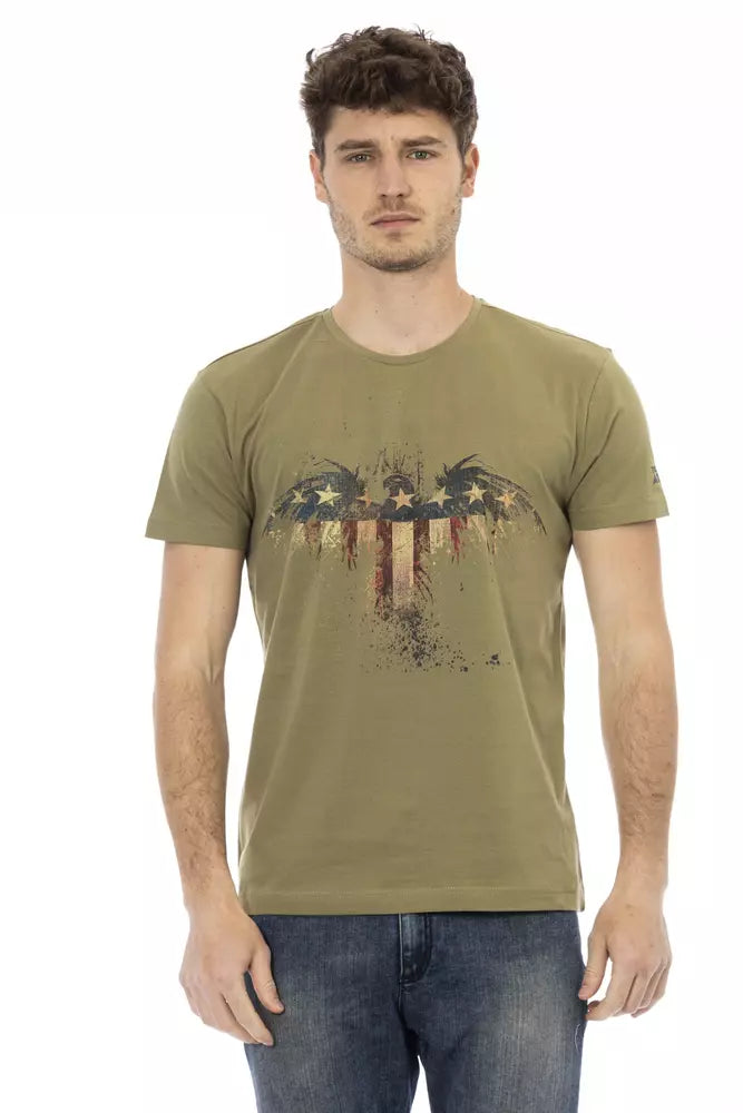 Trussardi Action Green Cotton Men T-Shirt Trussardi Action