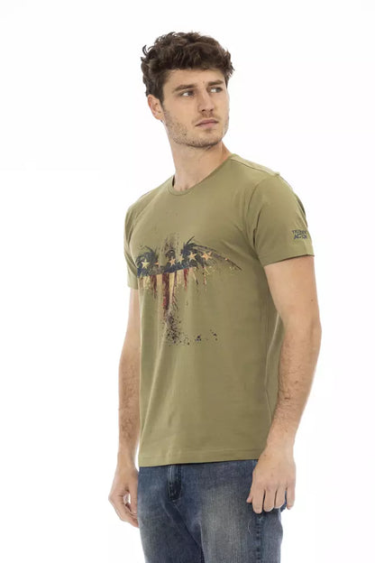 Trussardi Action Green Cotton Men T-Shirt Trussardi Action