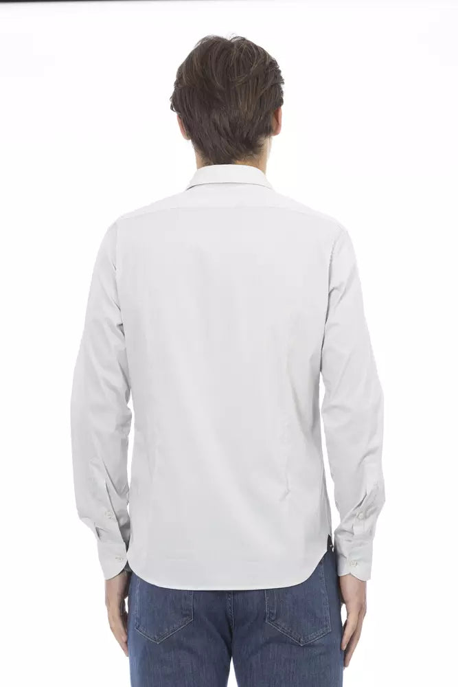 Baldinini Trend Gray Cotton Men Shirt Baldinini Trend