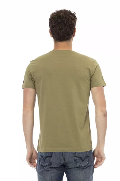 Trussardi Action Green Cotton Men T-Shirt Trussardi Action