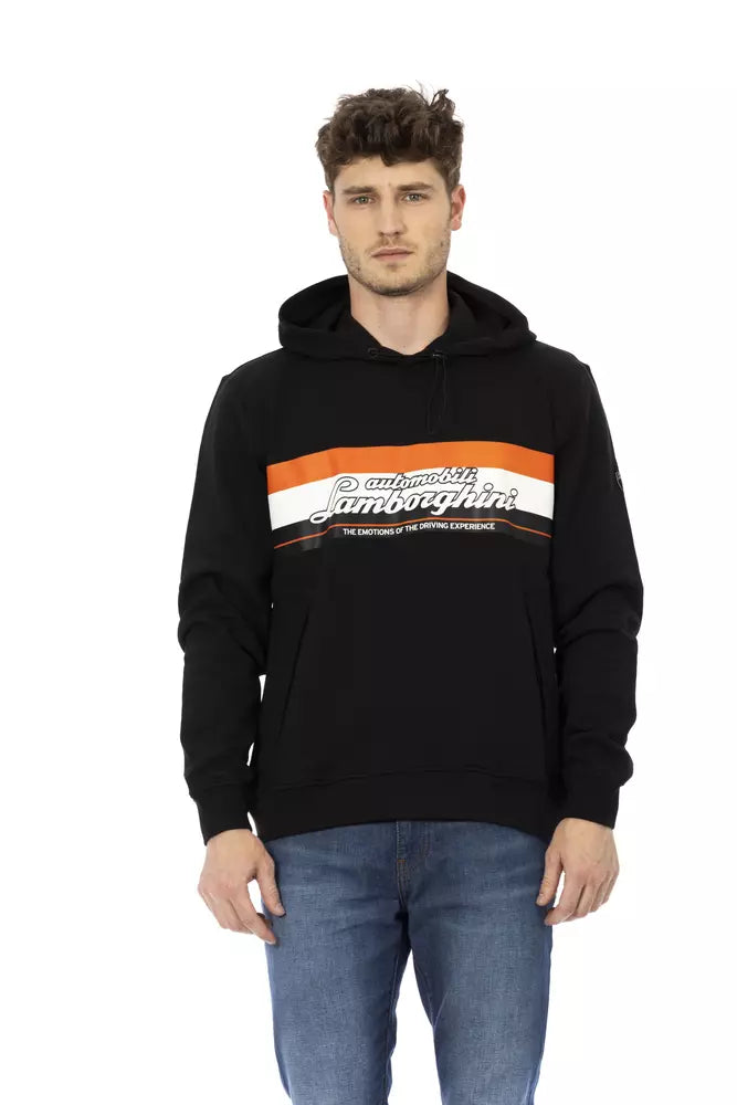 Automobili Lamborghini Black Cotton Men Hoodie Automobili Lamborghini