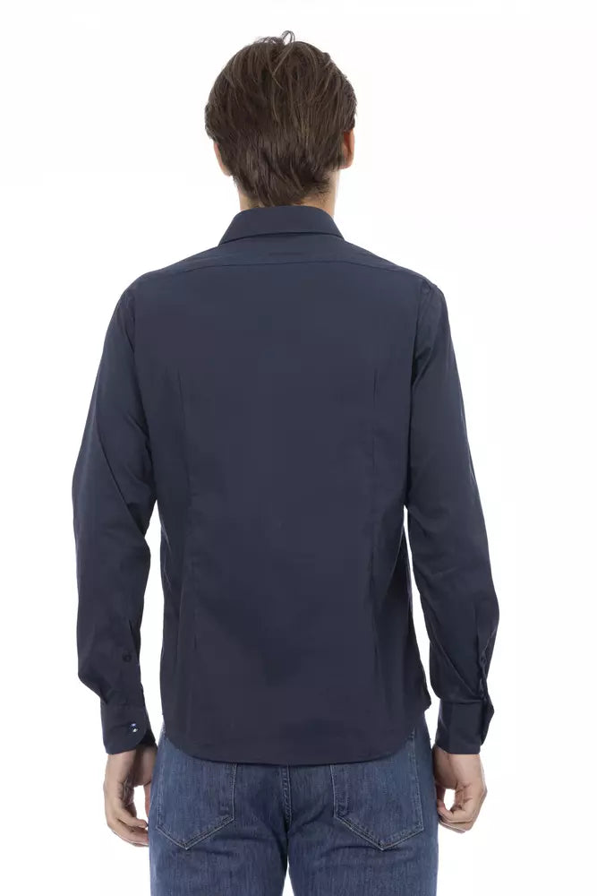 Baldinini Trend Blue Cotton Men Shirt Baldinini Trend