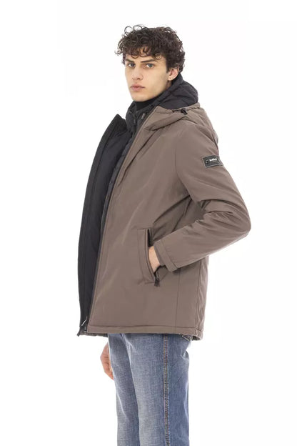 Baldinini Trend Beige Polyester Men Jacket Baldinini Trend