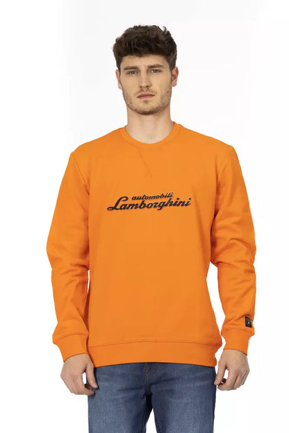 Automobili Lamborghini Orange Cotton Men Sweater Automobili Lamborghini