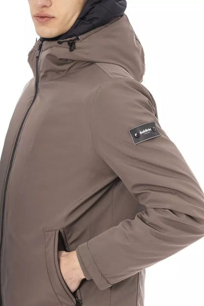 Baldinini Trend Beige Polyester Men Jacket Baldinini Trend