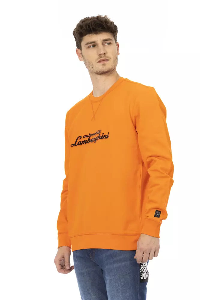 Automobili Lamborghini Orange Cotton Men Sweater Automobili Lamborghini