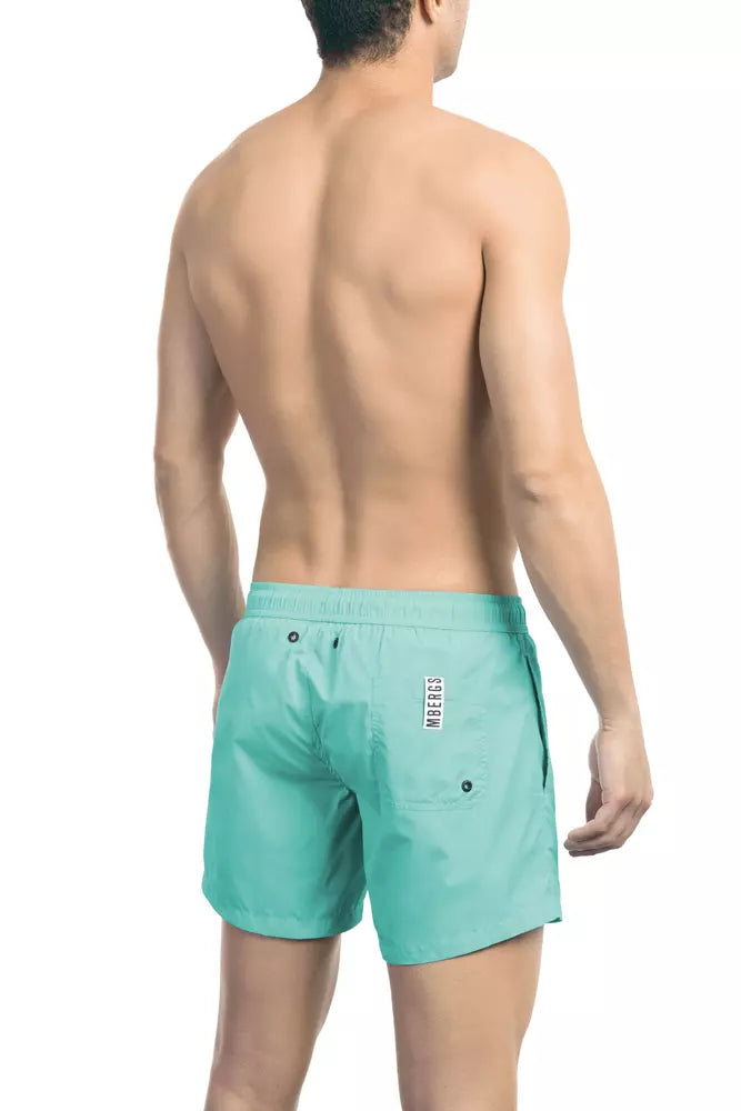 Bikkembergs Light Blue Polyamide Men Swim Short Bikkembergs