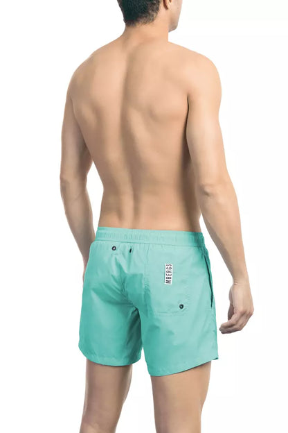 Bikkembergs Light Blue Polyamide Men Swim Short Bikkembergs