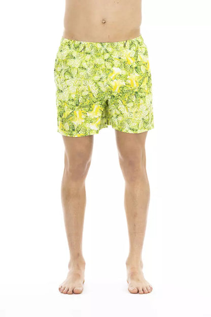 Just Cavalli Green Polyester Men Swimwear Just Cavalli