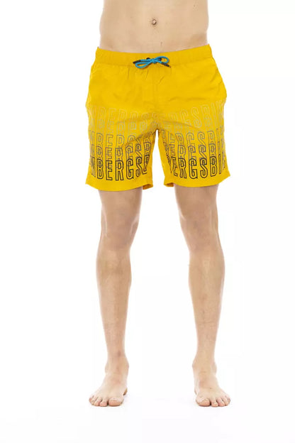 Bikkembergs Yellow Polyester Men Swim Short Bikkembergs