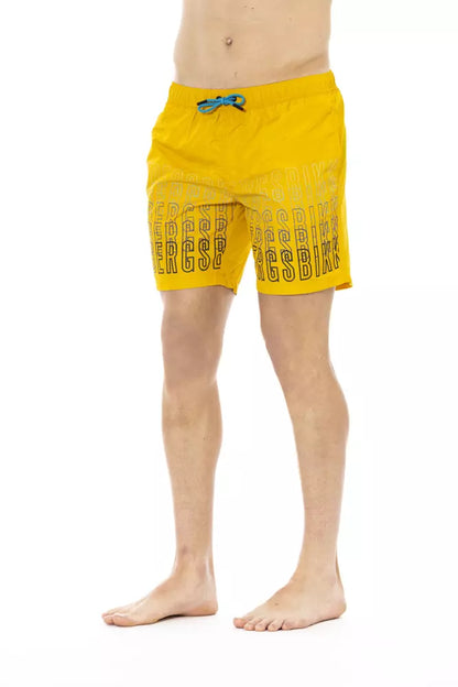 Bikkembergs Yellow Polyester Men Swim Short Bikkembergs