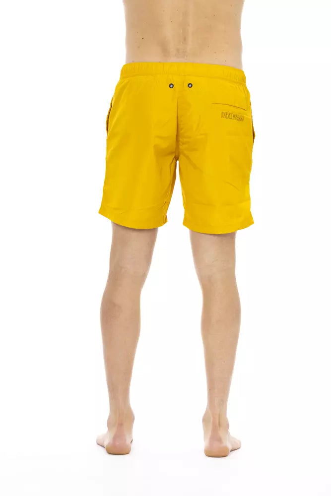 Bikkembergs Yellow Polyester Men Swim Short Bikkembergs