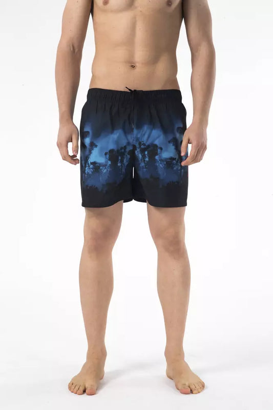 Just Cavalli Black Polyester Men Swim Short Just Cavalli