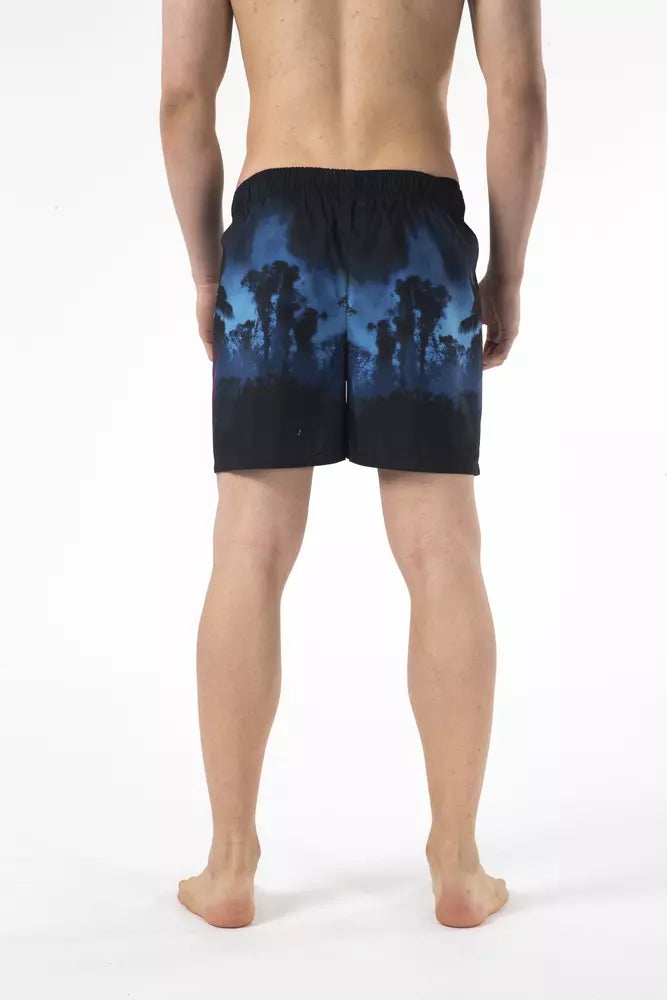 Just Cavalli Black Polyester Men Swim Short Just Cavalli