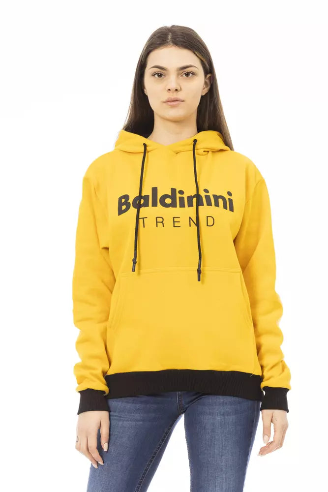 Baldinini Trend Yellow Cotton Women Hoodie Baldinini Trend