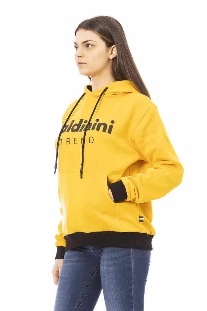 Baldinini Trend Yellow Cotton Women Hoodie Baldinini Trend