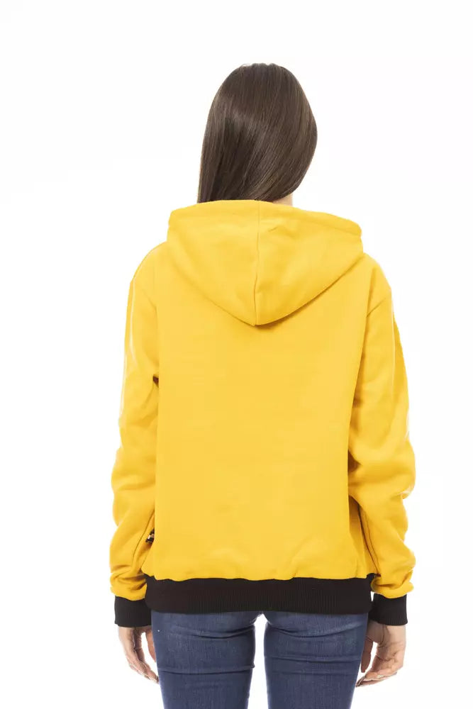 Baldinini Trend Yellow Cotton Women Hoodie Baldinini Trend