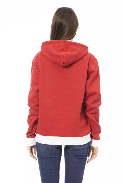 Baldinini Trend Red Cotton Women Hoodie Baldinini Trend